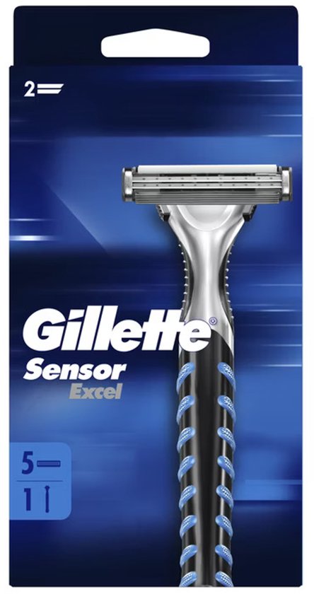 gillette-sensor-excel-scheerhouder-stuks-5-scheermesjes-bol