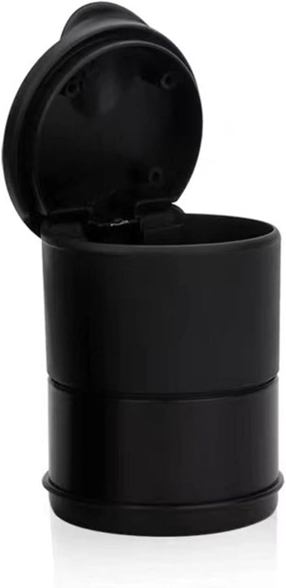 Auto-asbak, auto-asbak met deksel, asbak, draagbare auto-asbak, plastic bekerhouder-asbak voor auto, thuis, kantoor en reizen, 1 stuk (zwart)