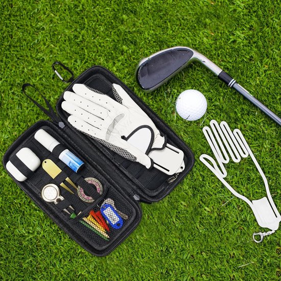 Golfhandschoenenhouder, opbergdoos voor golftassen, harde beschermdoos met handschoenvormer, vakken voor golfaccessoires en persoonlijke spullen, multifunctionele opbergtas voor golf, golfcadeaus voor mannen en vrouwen van Noah Golf — afbeelding 2