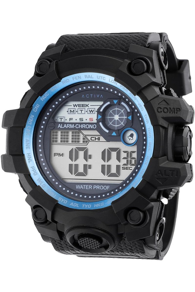 Activa x Invicta Digital ACW430-003 Heren Horloge - Waterdicht - Digtaal - Quartz Uurwerk - Plastic met zwarte Wijzerplaat - 52mm