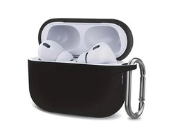 Airpods Pro 2 hoesje siliconen zwart - telefoon - muziek - school - oortjes