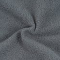 Donkergrijs fleece materiaal, close-up.