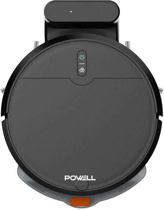 Powell Robotstofzuiger - Met laadstation - Dweilfunctie - Inclusief stroomadapter - Twee zijborstels - Zwart