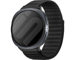 Strap-it Wave nylon bandje met klittenbandsluiting - geschikt voor Samsung Galaxy Watch 8 - 40mm / Galaxy Watch 8 - 44mm / Galaxy Watch 8 Classic (zwart)
