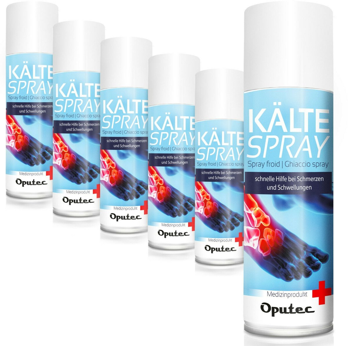Oputec 6 x 400ml coldspray klassiek – koelspray sportspray – medisch hulpmiddel – voor sportblessures
