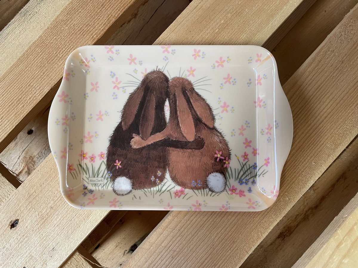 Alex Clark Dienblad Klein Formaat Konijnen ~ Melamine Tray Rabbit Meadow