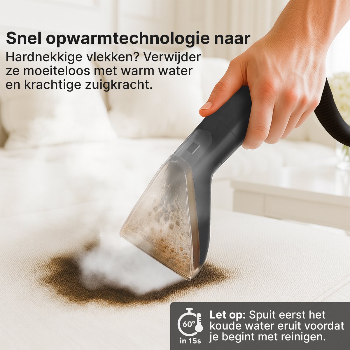 Carewat 2-in-1 Stoomreiniger met Zuigfunctie thumbnail 3