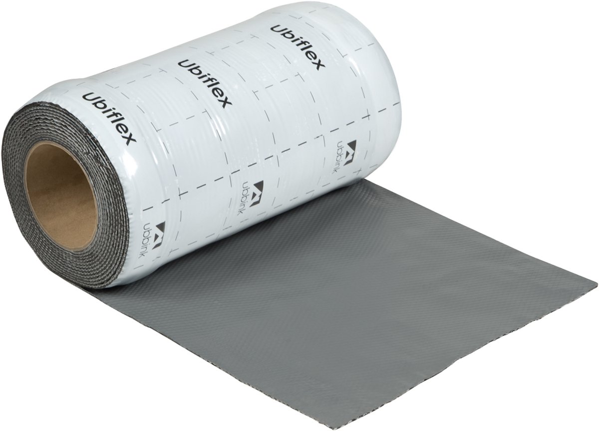 Ubbink ubiflex finio loodvervanger vulkaniserend met dubbele kleeflaag 300mm x 5 meter - grijs (0535204)