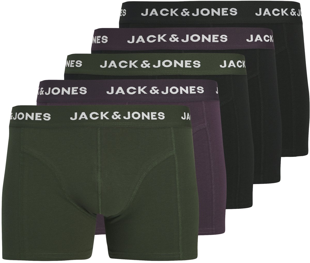 Jack & Jones Solid Trunk Boxershorts Heren (5-pack) - Maat M