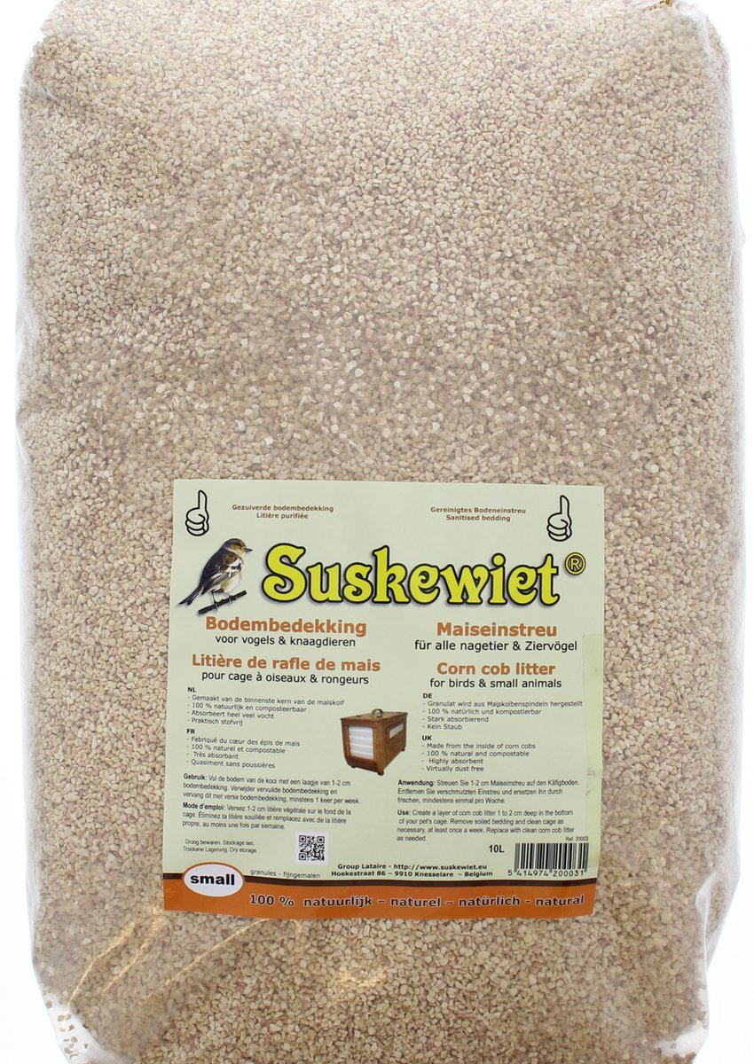 Sukewiet Bodembedekking 10l – voor vogels – gemalen maiskolven
