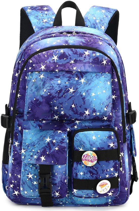 Rugtas - Schooltas - Rugzak - Rugzak Meisje - Rugzak School - Boekentas - Laptop Rugtas - 30 Liter - BlauwA