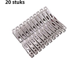 20 stuks - Platte clip roestvrij staal clip - vast winddicht - geschikt voor thuis wasknijpers om dekbedden te drogen - love small platte clip (veer roestvrij staal) - zilver