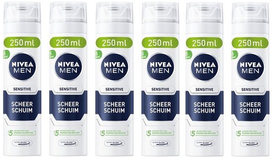 6x Nivea Men Sensitive mousse à raser 200 ml