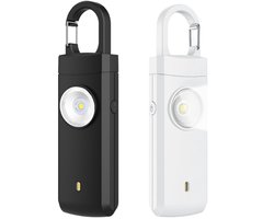 Persoonlijke Alarm - 2 Stuks - Krachtig 130 Db Geluid En Felle Flits - Persoonlijke Veiligheidsalarm - Zelfverdediging Sleutelhanger - Persoonlijke Bescherming - Noodsignaal - Senioren Alarm - Draagbaar Veiligheidsalarm - Wit, Zwart