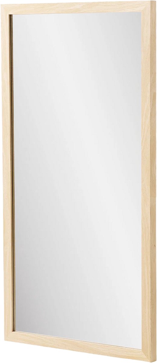 Artichok Joke Wandspiegel - Houten Frame Naturel - Kleine Spiegel - Woonkamer - Slaapkamer - Landelijk - Scandinavisch - 75 x 45 cm