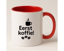 Eerst Koffie! Koffiemok met tekst - Leuk cadeau voor de echte koffieliefhebber - Voor thuis of op kantoor - Mok met tekst
