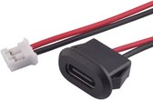 Connecteur USB Type-C + Câble de Connexion - Intégré -USB Type-C Femelle - 3A 5V - PH2. 0 - Zwart