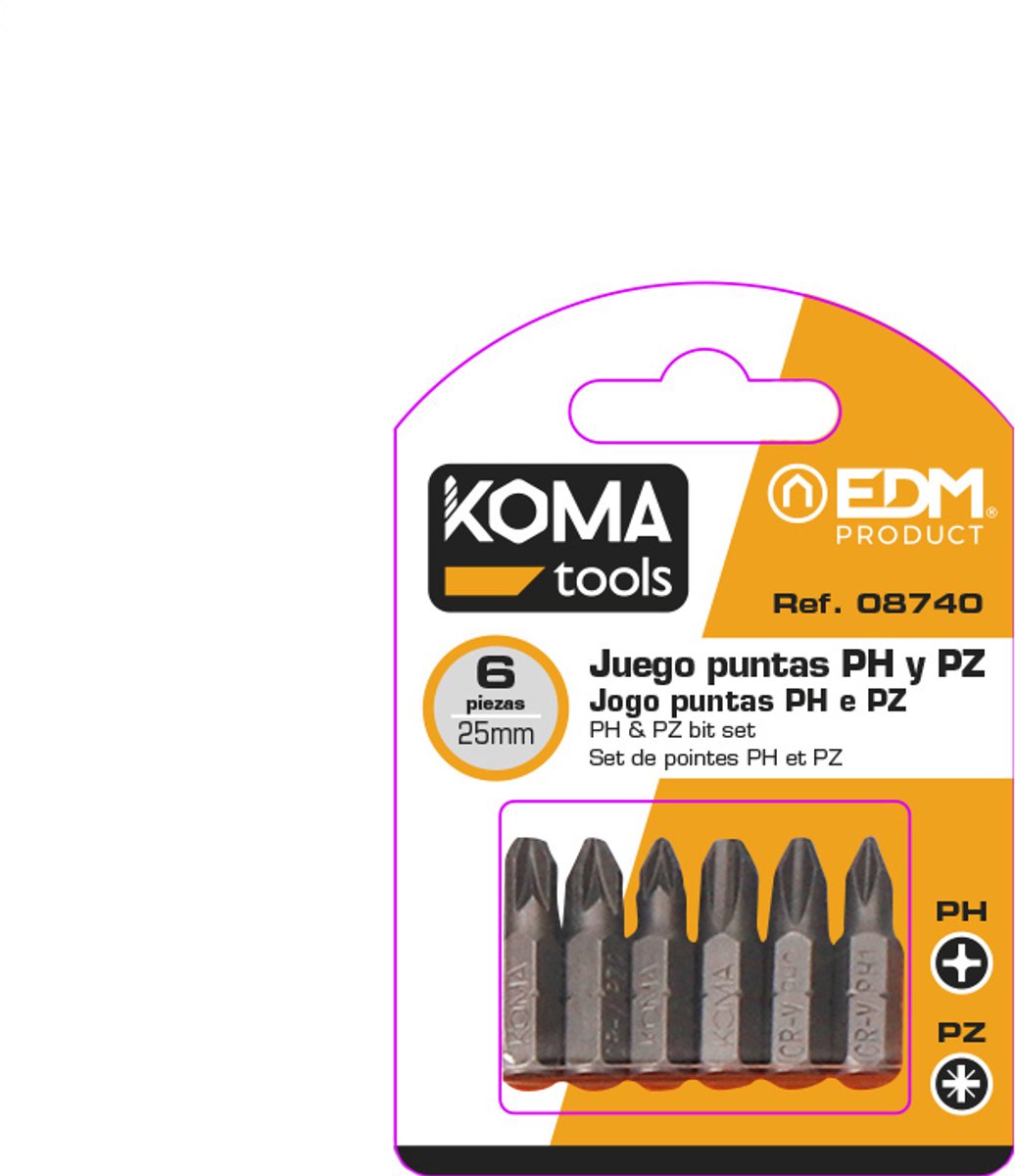 Koma Tools PH Schroefbitjes - Set van 6 stuks
