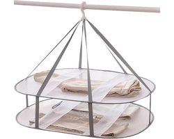 Droogrek voor kleding - Opvouwbaar plat droogrek voor kleding - Draagbaar droogrek van gaas - Geschikt voor appartementen, binnen en buiten, reizen, kleding, speelgoed, truien