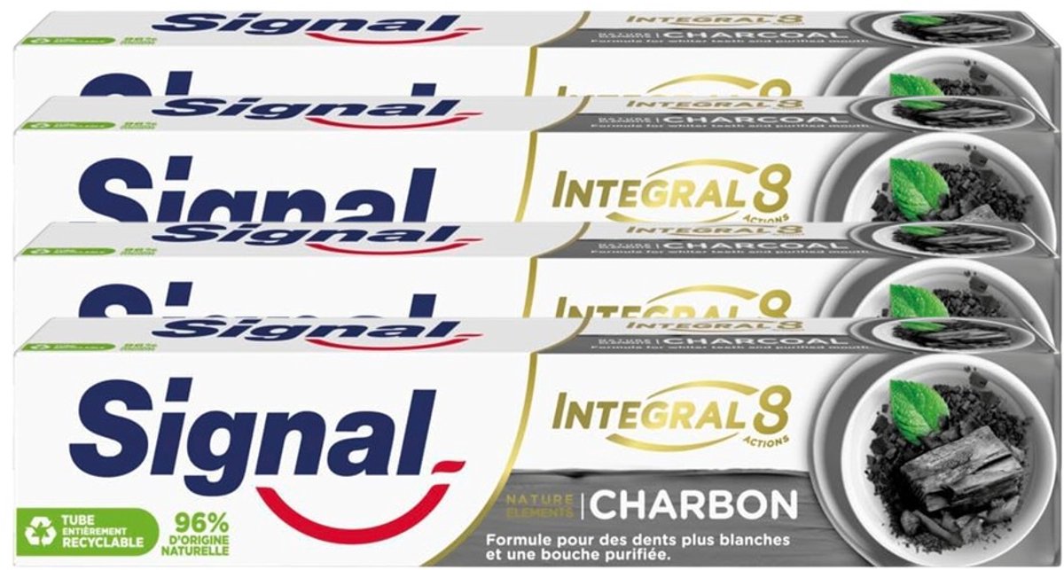 Signal Integral 8 Charcoal Tandpasta 4 × 75 ml