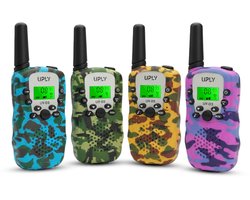 UPLY Walkie Talkie voor Kinderen en Volwassenen - Portofoon - 5KM Bereik in Open Veld - Set van 4