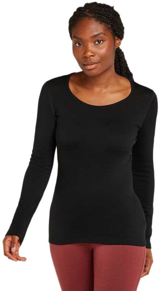 Icebreaker Merino 260 Tech LS Scoop Thermoshirt Dames Black M