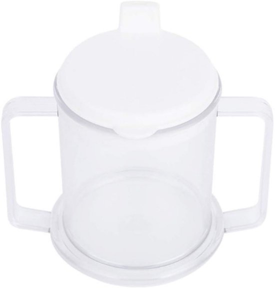 Handy beker - Drinkbeker - 2 handgrepen - Met deksel - 450ML - Transparant - Drink Beker met tuit - Dubbel handvat van Mepal — afbeelding 3