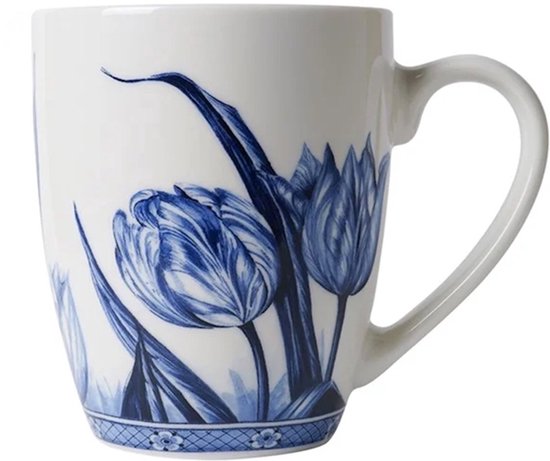 Mok met rode bloemen - Multicolor - 325 ml