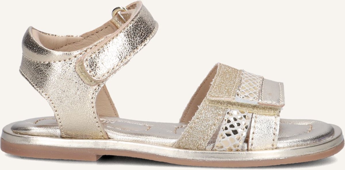 Ton & Ton Meisjes Platte sandalen Stina – Leer Platte zool Goud