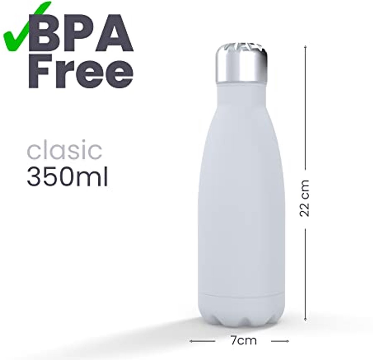 IBILI Thermosfles met dubbele wand, Aveiro, 350 ml, 18/10 roestvrij staal, herbruikbaar