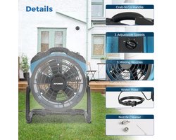 XPower Misting Fan Outdoor Cooling Oscillating Heavy Duty Krachtige Hoge Velocity Ideaal voor Camping, Patio's Picnics & Meer (FM-65)