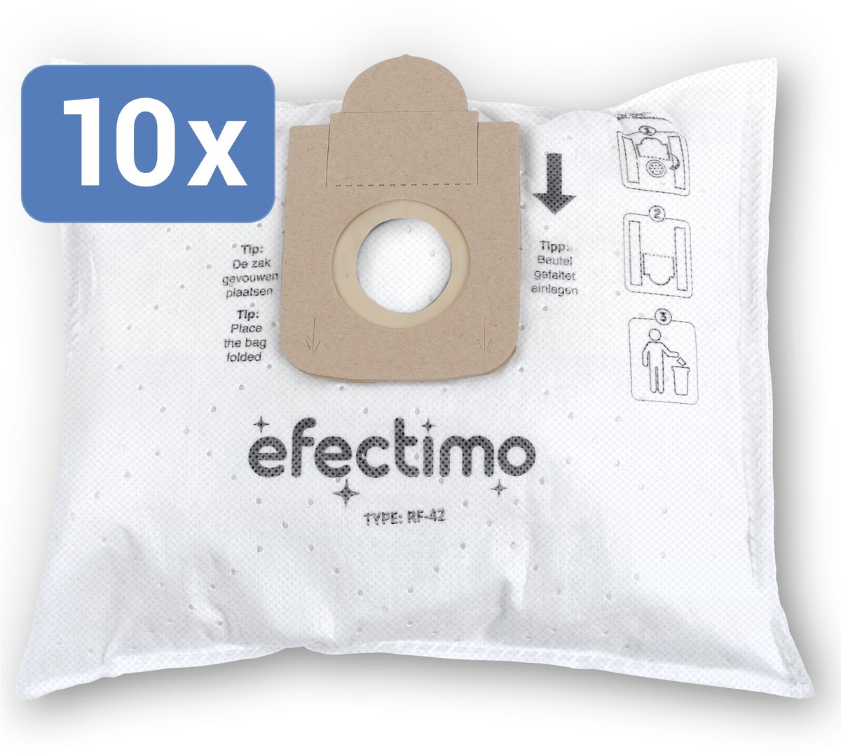Rowenta Silence Force stofzuigerzak van efectimo - geschikt voor: geschikt voor: Rowenta ZR200520, Rowenta Power XXL en Rowenta Silence Force RO7740EA - drielaags topkwaliteit microvezel - stofzuigerzakken Rowenta Hygiene