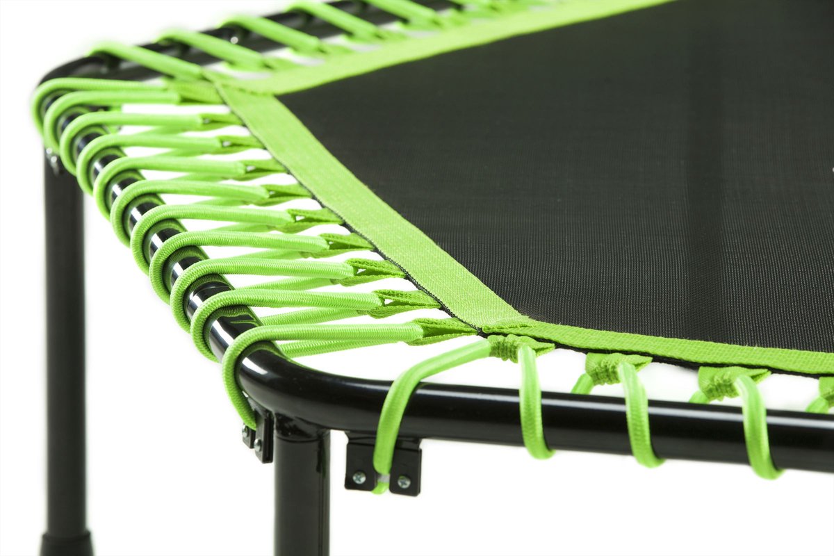 Salta Fitness - 128 cm - Belastbaar tot 110 kg - Fitness / sport trampoline met verstelbaar handvat - Elastieken veren, stevig frame - Mini trampoline volwassenen met handgreep in 5 hoogtes - Groen — afbeelding 11