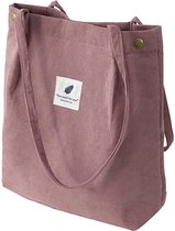 Gsedaox - Sacs d' épaule- Sac en coton - Sac en toile femme - Sac de rangement de voyage - 30 * 10 * 34 cm - Velours côtelé - Rose