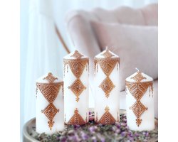 versierde kaarsen set 4 st