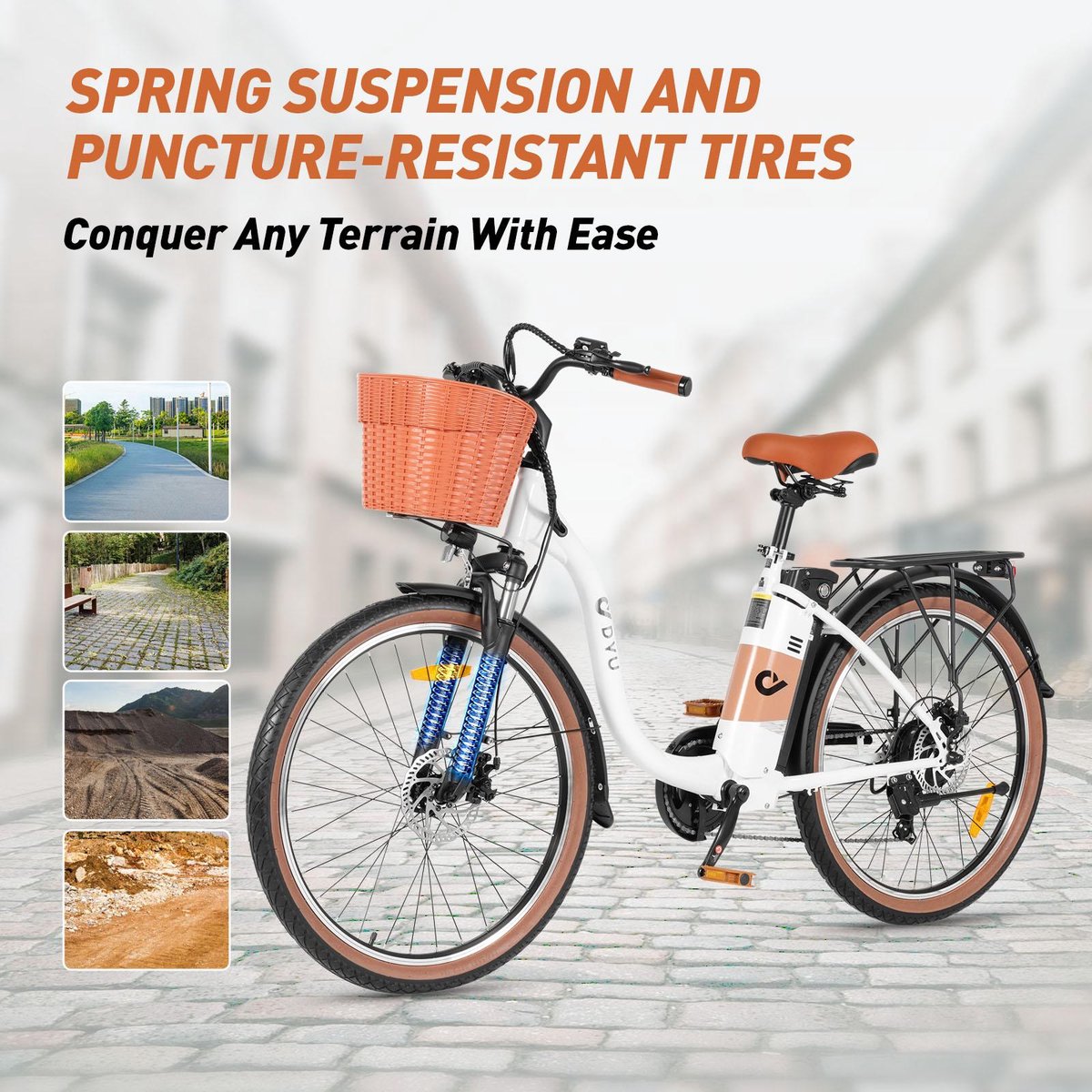 Dyu C6 Pro E-Bike Elektrische Fiets Rijklaar Stadsfiets City Bike - Dyu - €715,00