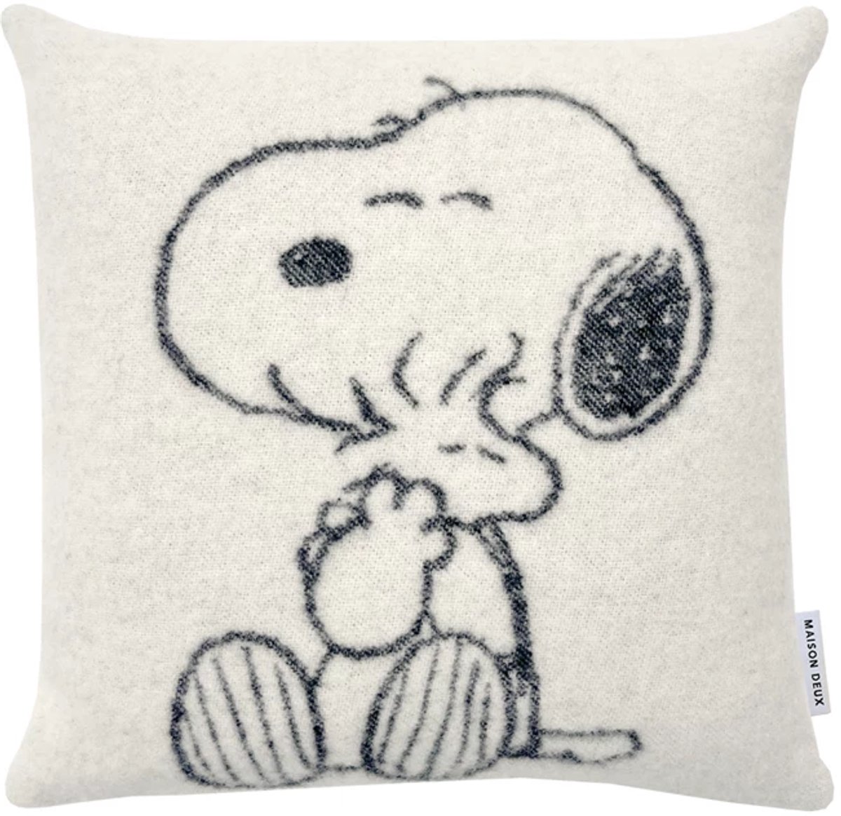 Maison Deux Peanuts kussen 50x50cm zwart