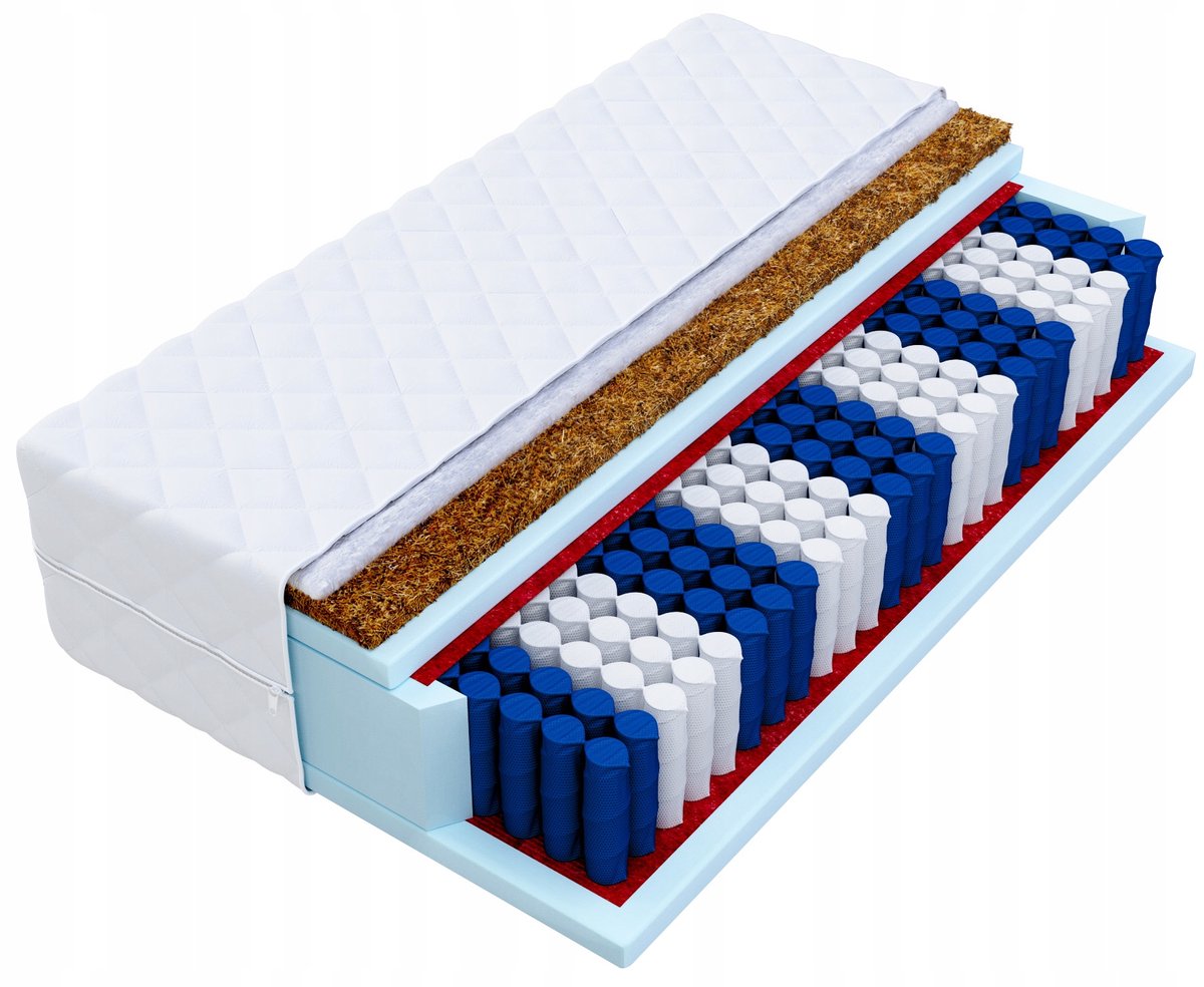 Matras 180x200 cm Kokos Pocketvering 24 cm H3/H4