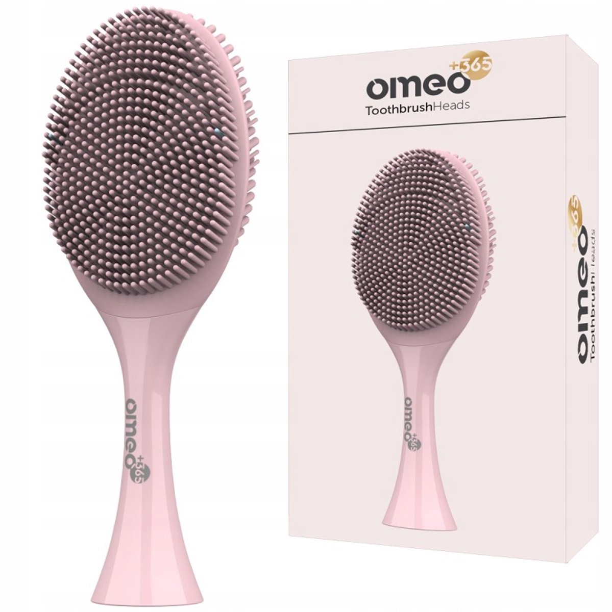 OMEO +365 Teeth&Face - Opzetborstel Gezichtsopzetstuk - Sonische tandenborstel - Facial reiniging - Roze - 360° rotatie