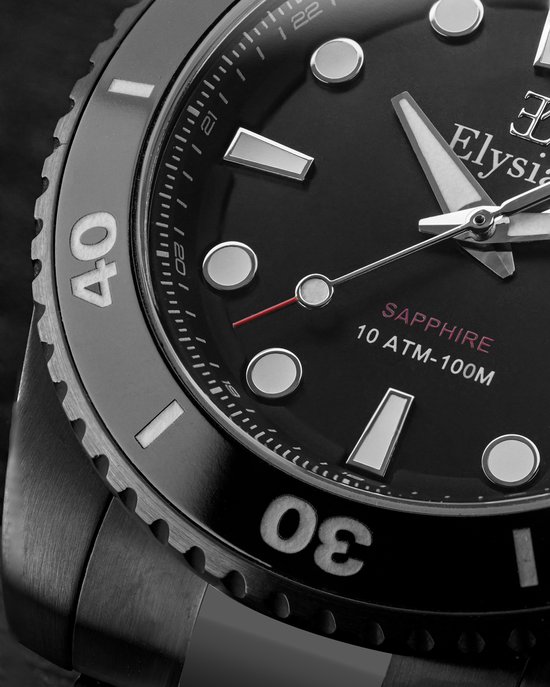 Montre homme Elysian Zwart 42 mm - Acier 316L - 10 ATM - Seiko