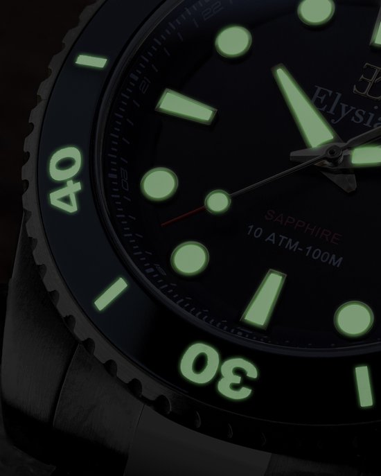 Montre homme Elysian Zwart 42 mm - Acier 316L - 10 ATM - Seiko