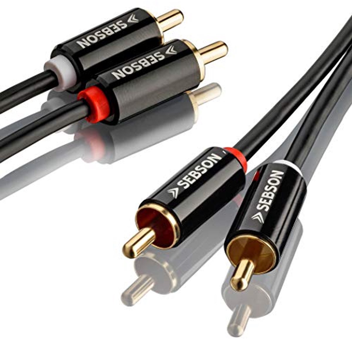 Audio Cinch Kabel 1m, 2x Male naar 2x Male RCA Plug voor Hi-Fi en Home Cinema