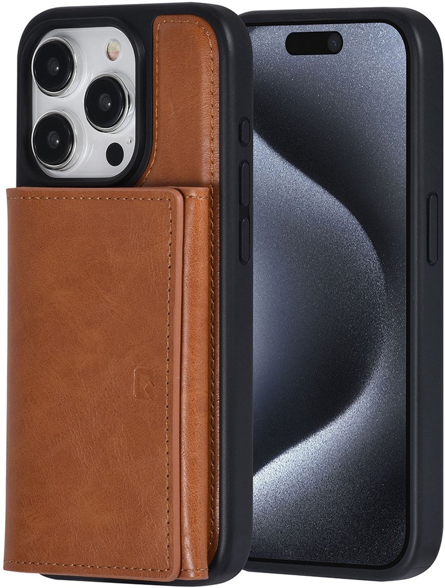 UNIQ Accessory Back Cover - Apple iPhone 15 Pro - Bruin - Met afneembare pasjeshouder