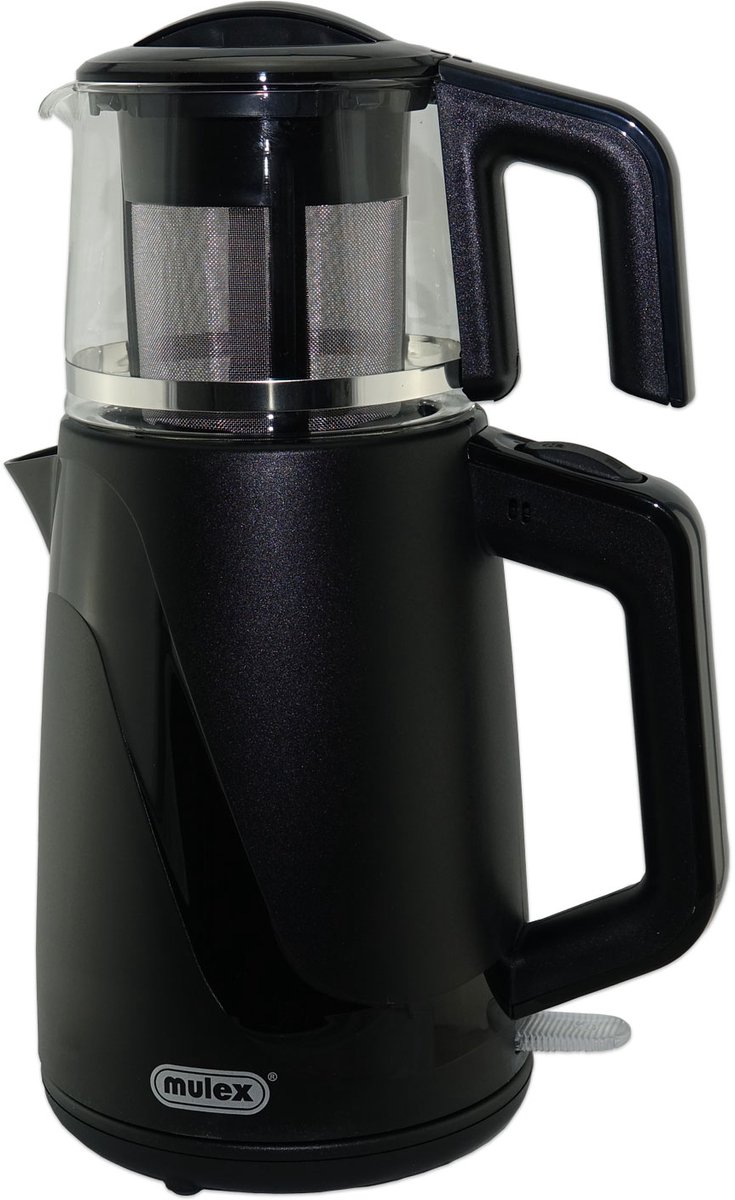 Mulex | MX048 Perfect tea express | elektrische Turkse theepot | Zwart | - 2.0L + 1.0L | Led-indicator | 360° basis | 1650 W