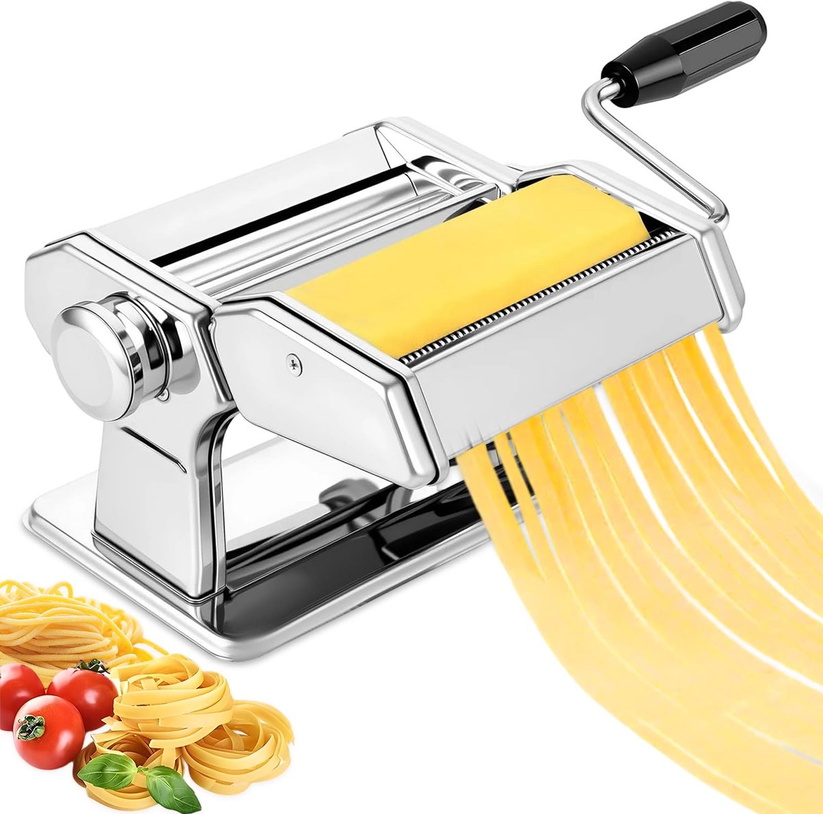 Ibenzoa® Handmatige pastamachine van roestvrij staal voor verse huisgemaakte pasta en spaghetti
