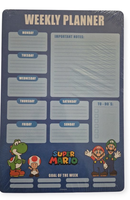 Foto: Super mario weekplanner doelstellingen agenda to do list