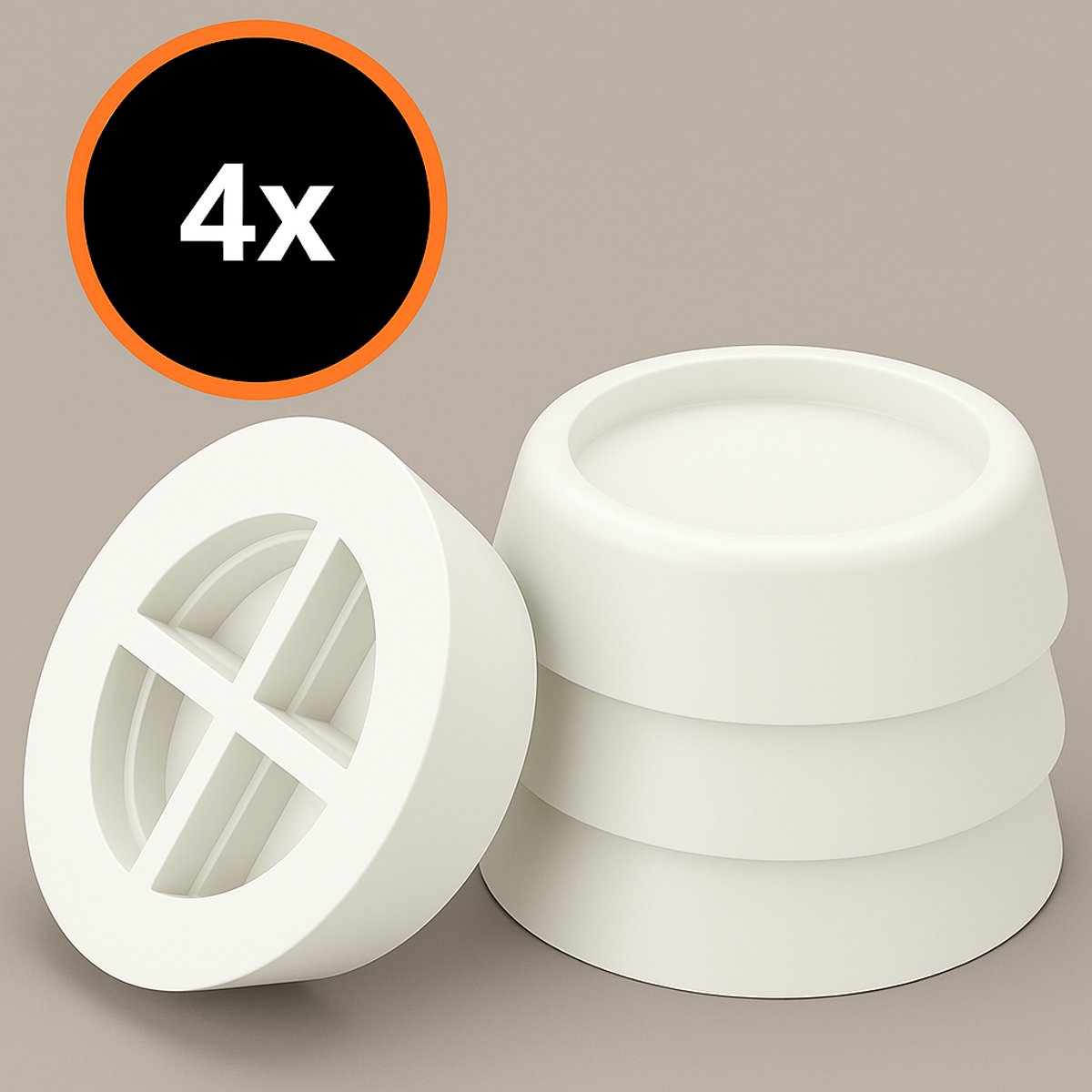Trillingsdempers voor Wasmachine & Droger – Wit - 4 Stuks - Anti-vibratie - Geluids- & Schokdempend - Universeel Formaat