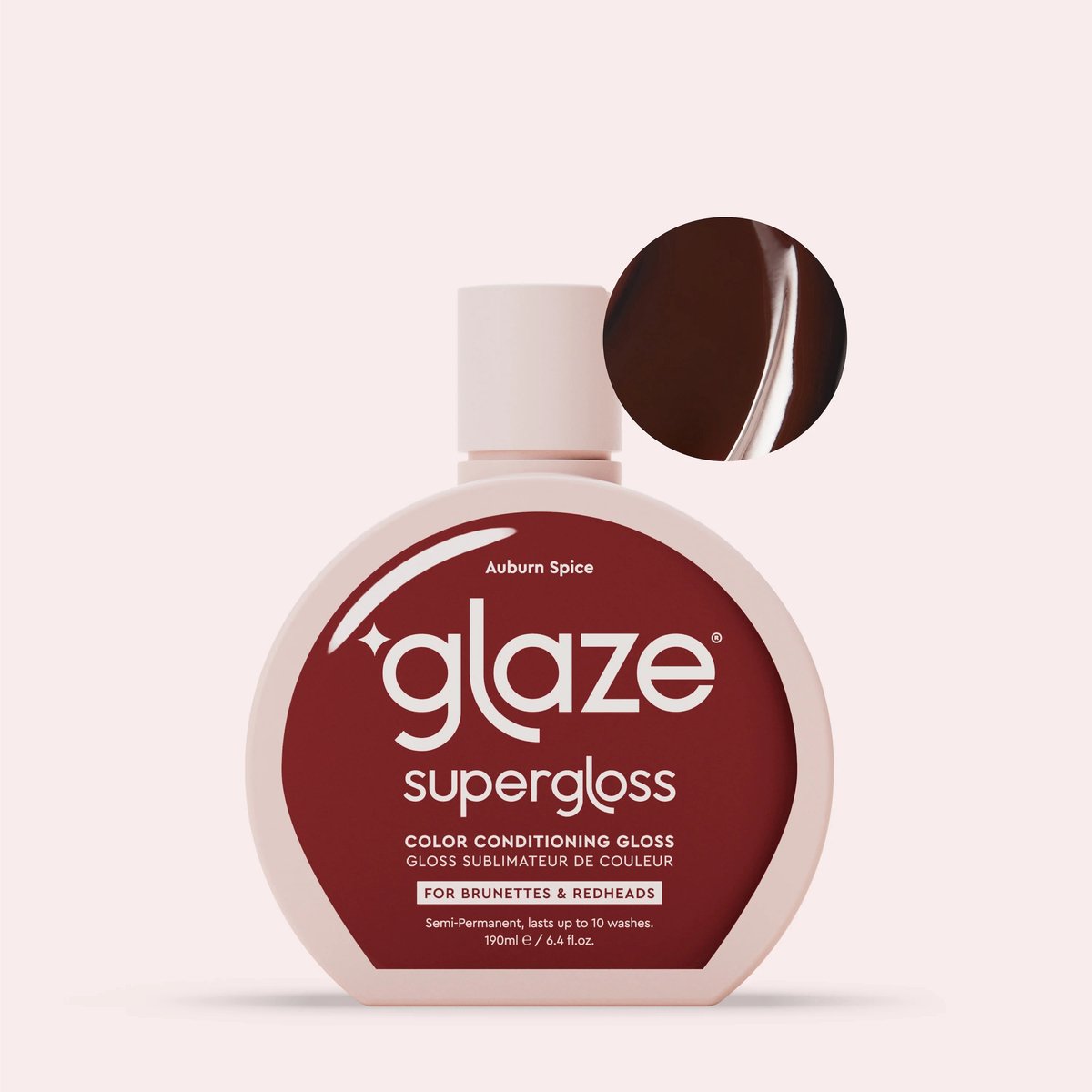 Glaze Hair Supergloss Auburn Spice - Color conditioning gloss - Voor brunettes en rood haar - Semipermanent - tot 10 wasbeurten