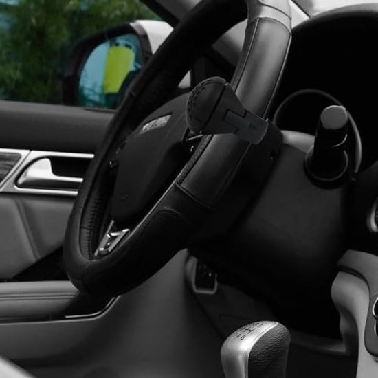 Dokeno Stuurwielknop voor auto, universele zwarte siliconen gel + nylon, 7 cm, compatibel met auto, vrachtwagen, SUV — afbeelding 4