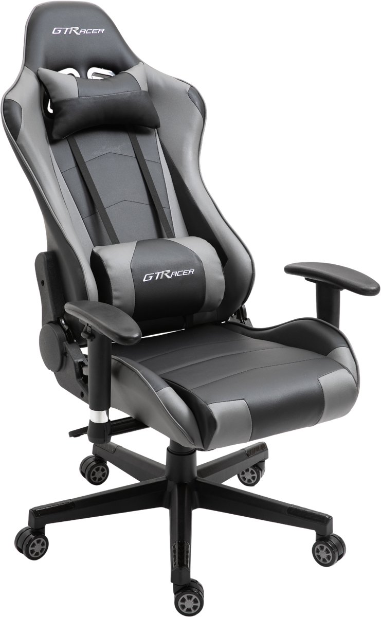 GTSport Gaming Stoel Ergonomisch Verstelbaar Grijs - afbeelding 3
